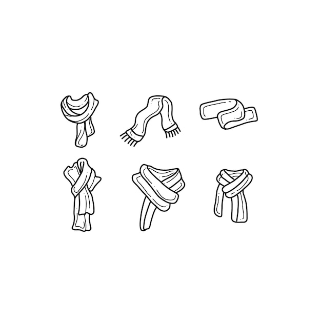 Scarf handrawn doodle illustrations vector