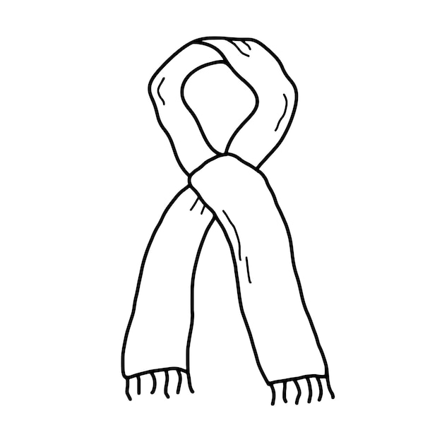 Scarf winter clothing Doodle vector illustration