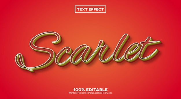 Scarlet Elegant 3D Text Effect