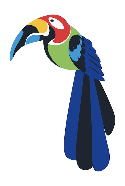 Вектор Алая ара или пуэрториканский попугай queztal bird