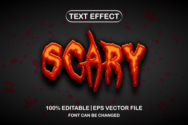 Vector scary 3d editable text effect