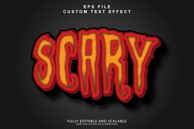 scary 3d editable text effect