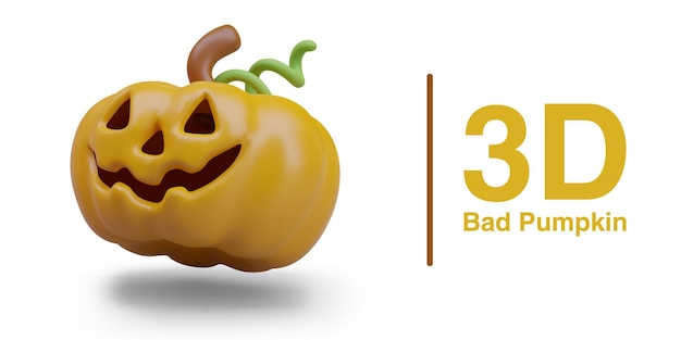 Vector scary bad pumpkin with villainous smile halloween lantern concept