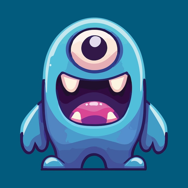 scary blue monster illustration