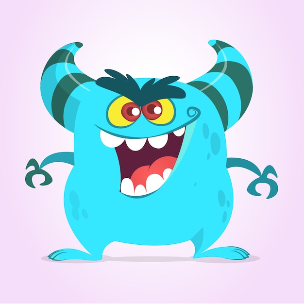 Vector scary cartoon monster character