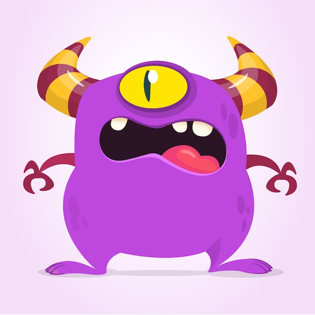 Vector scary cartoon monster character