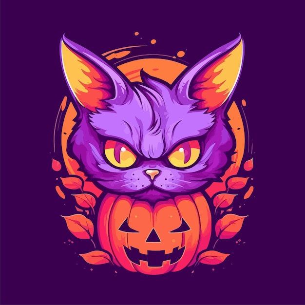 scary cat portrait for halloween spooky cat