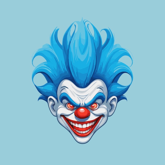 Vector scary clown head vector on a white background