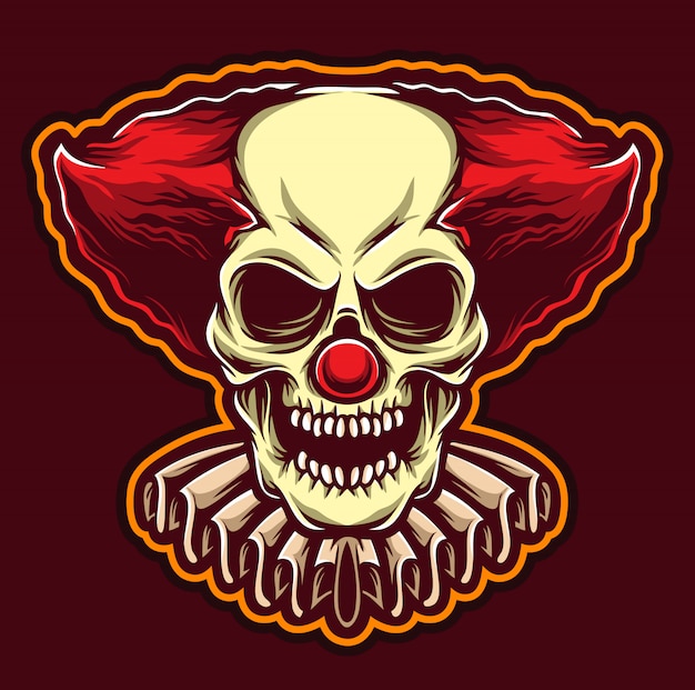 Vettore logo clown spaventoso