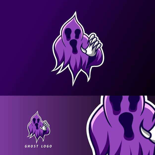 Vector scary dark ghost mascot sport gaming esport logo template for squad team club