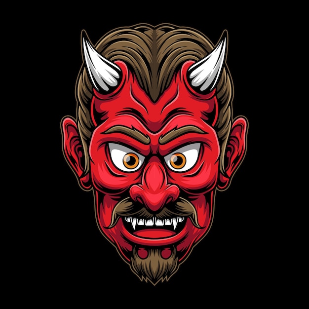 Scary devil mascot illustration