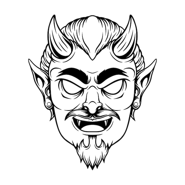 Scary devil mascot illustration