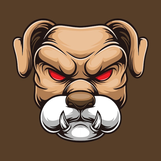 Scary dog mascot illustration