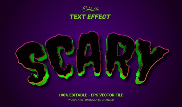 Scary editable text effect