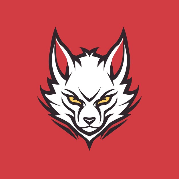 Vector scary expressive wolf head logo illustration mascot for gaming and esports