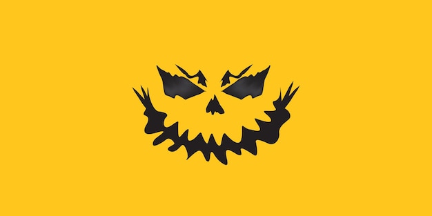 Premium Vector | Scary face of halloween pumpkin or ghost banner design ...