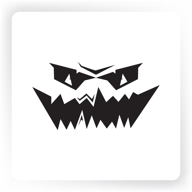 Vector scary face of halloween pumpkin or ghost banner design template