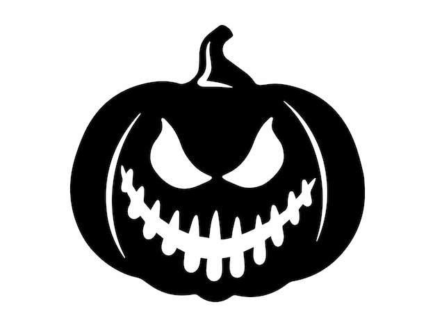 Scary Face Halloween Pumpkin Illustration
