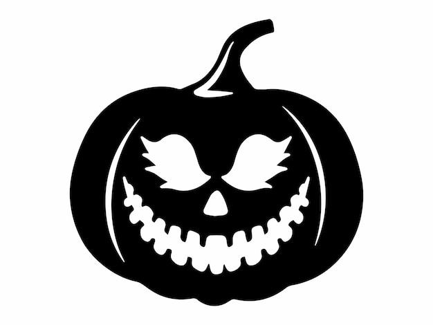 Scary Face Halloween Pumpkin Illustration