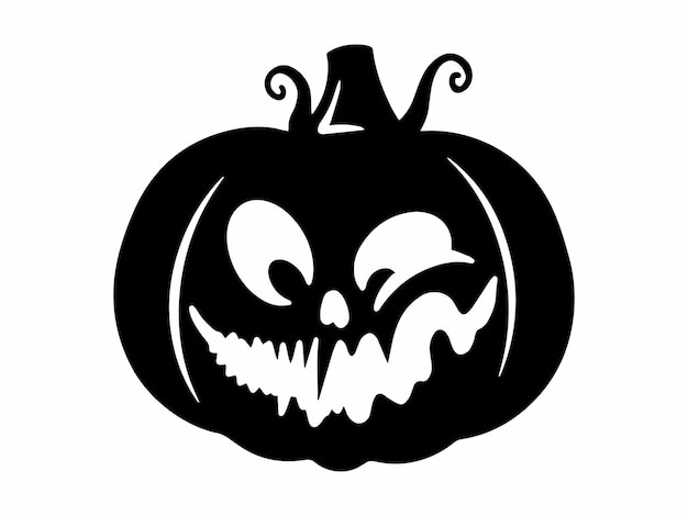 Scary Face Halloween Pumpkin Illustration