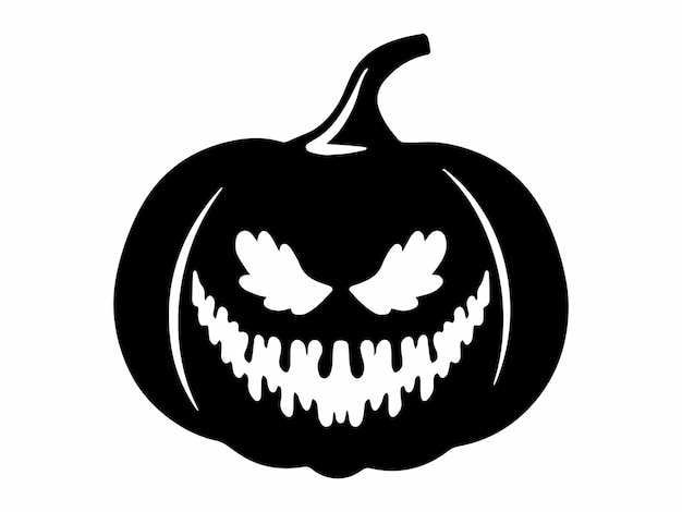 Scary Face Halloween Pumpkin Illustration