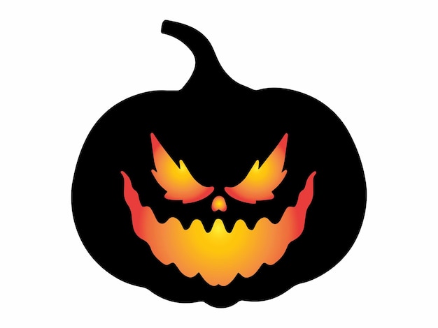 Scary Face Halloween Pumpkin Illustration