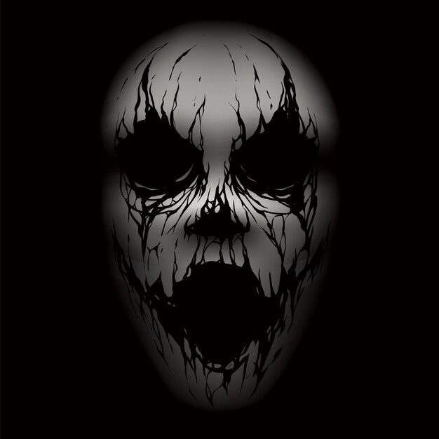 Vector scary face illustration