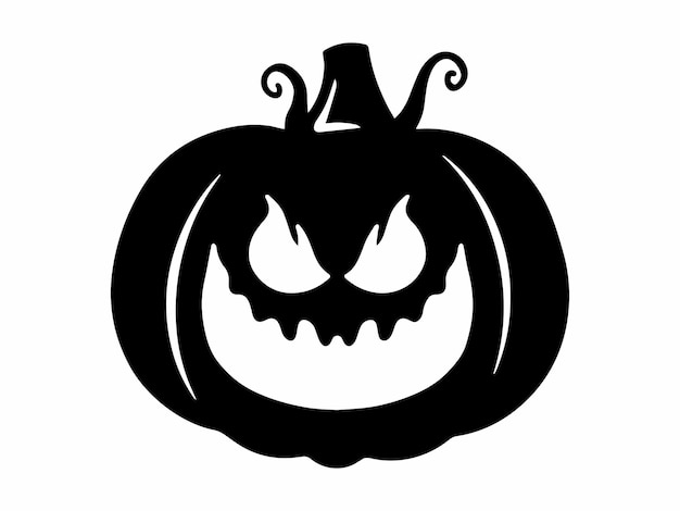 Scary Face Pumpkin Halloween Illustration