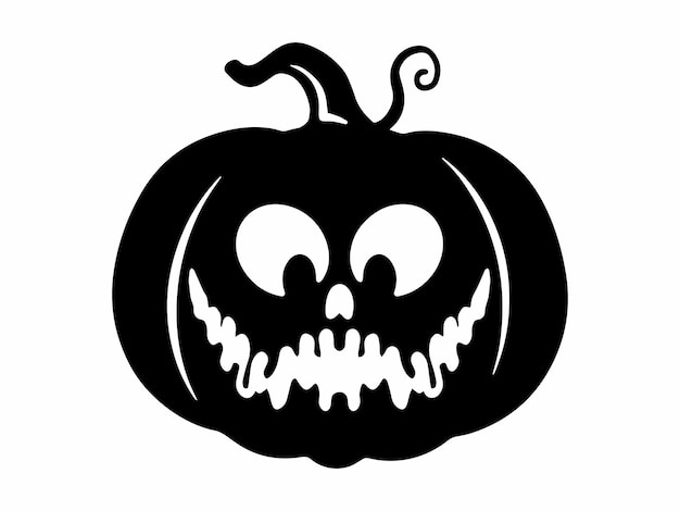 Scary Face Pumpkin Halloween Illustration