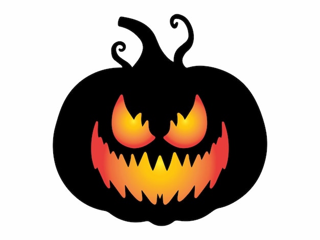Scary Face Pumpkin Halloween Illustration