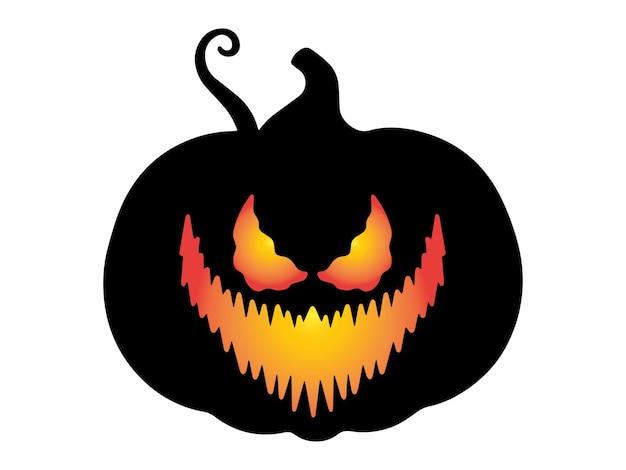 Scary Face Pumpkin Halloween Illustration