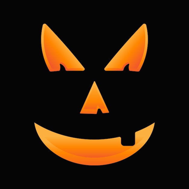 Vector scary face pumpkin vector illustration concept