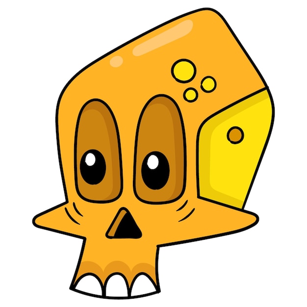 Scary face skull monster head doodle icon drawing