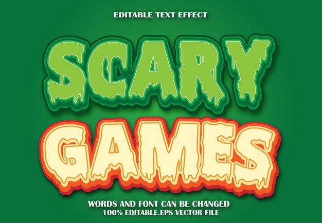 Scary Games Bewerkbare tekst-effect cartoon stijl