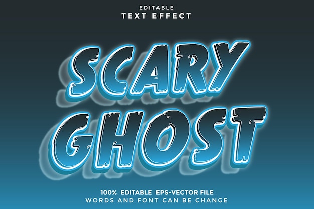 Scary Ghost Editable Text Effect 3D Flat Gradient Style