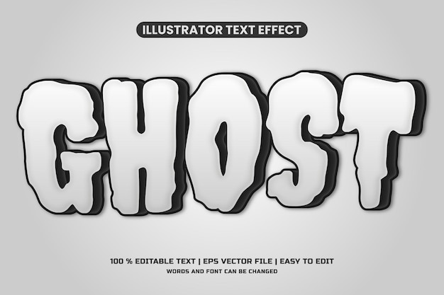 Scary ghost editable vector text effect