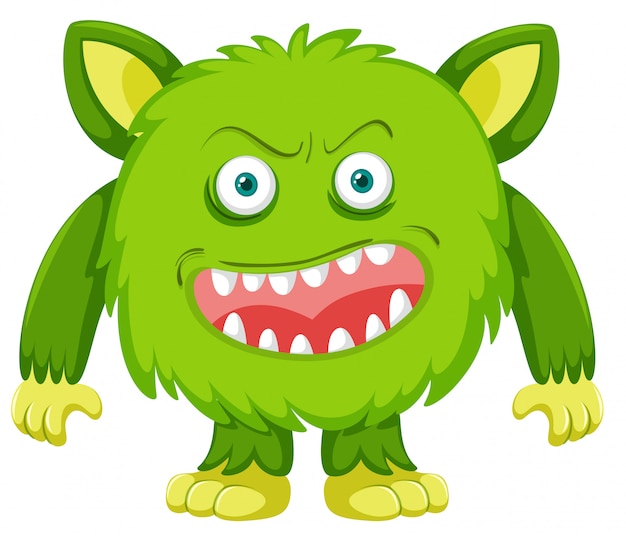 Vector scary green monster character