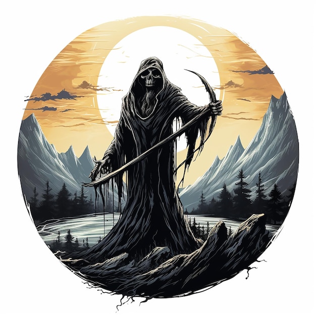 Vector scary grime reaper