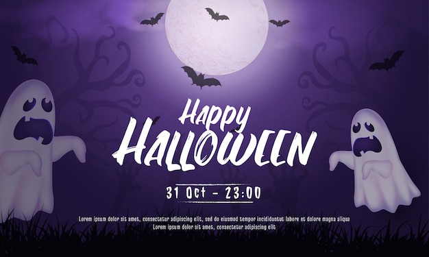 Scary halloween dark background with moon