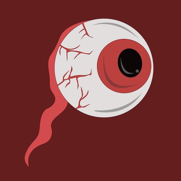 Vector scary halloween eyeball illustration