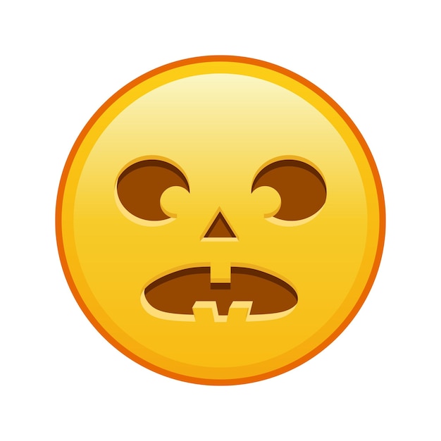 Scary halloween face Large size of yellow emoji smile