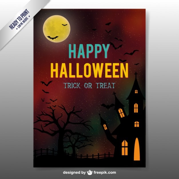 Vector scary halloween flyer