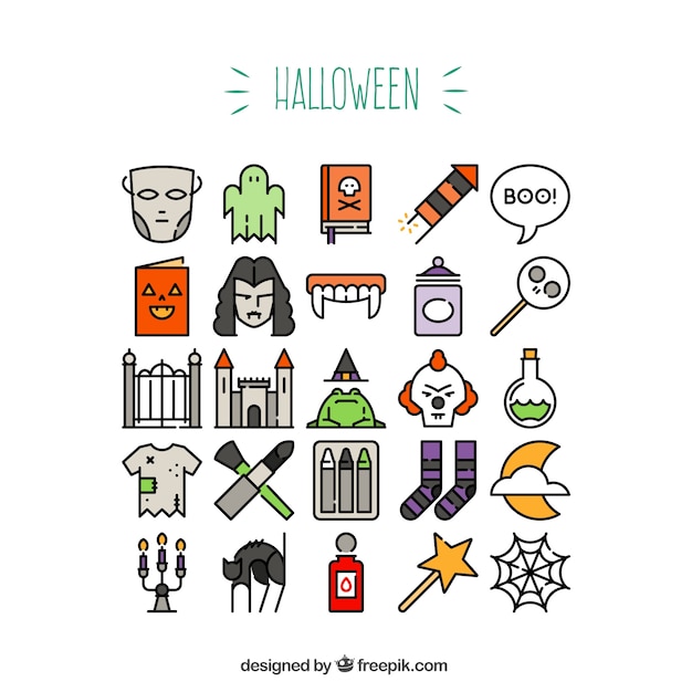 Scary Halloween pictogrammen