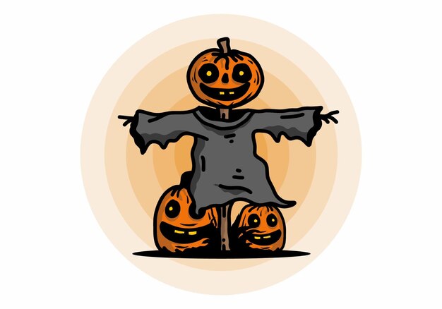 Scary halloween pumpkin illustration design