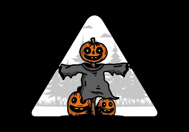 Scary halloween pumpkin illustration design