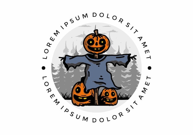 Scary halloween pumpkin illustration design