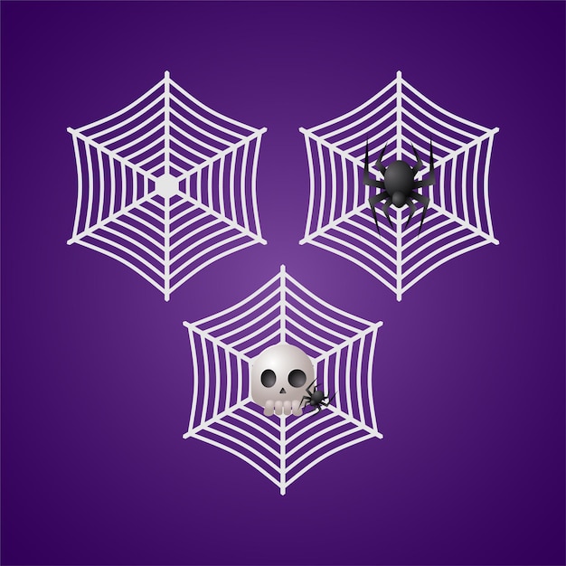 scary halloween spider web ornament vector