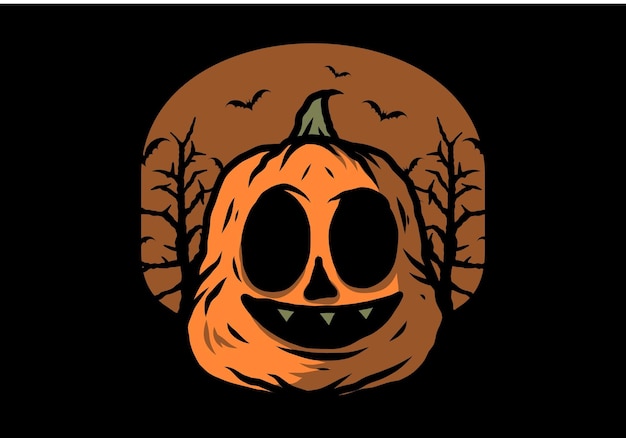 Scary Halloween stuff illustration design