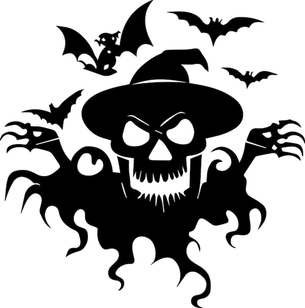 scary Halloween vector tattoo design illustration