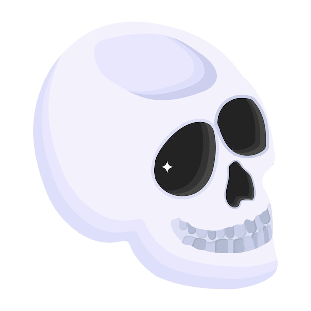 Scary head bone an isometric icon of skull